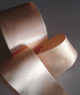 Satin Ribbon Double-sided Soft Peach R192 - Click Image to Close